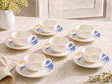 Aura Space Kaffekopp med fat - 250cc - set om 6