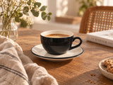 Lavis Black Koffiekop met schotel - 250cc - set van 6