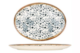 Fluer Amber Oval Service Plate 33x19 cm (Floral)