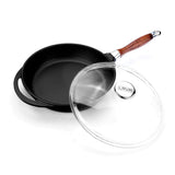 Bratpfanne aus Gusseisen mit Glasdeckel – 28 cm