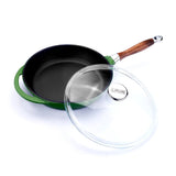 Bratpfanne aus Gusseisen mit Glasdeckel – 28 cm