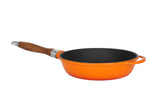 Frigideira em ferro fundido com tampa de vidro - 24 cm