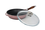 Bratpfanne aus Gusseisen mit Glasdeckel – 24 cm