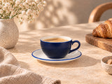 Lavis Blue Kaffeetasse mit Untertasse – 250 ml – 6er-Set