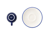Lavis Blue Espresso Kop (80cc) & Schotel Set van 6