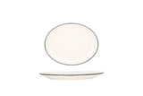 Linea Sort Oval Serviceplade 20x15,6 cm - Chaplin Home