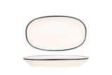 Linea Sort Oval Serviceplade 24x14 cm - Chaplin Home
