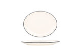 Linea Sort Oval Serviceplade 25 cm - Chaplin Home