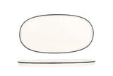 Linea Sort Oval Serviceplade 30 cm - Chaplin Home