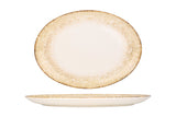 Rust Brown Oval serviceplade 33x19 cm