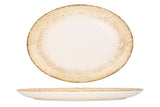 Rust Brown Ovale Assiette de service 36x21 cm