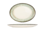 Rust Green Ovale Assiette de service 33x19cm